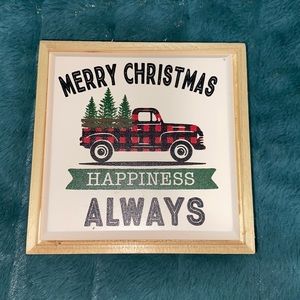 🆕Merry Christmas Happiness Always tile and wood holiday decor